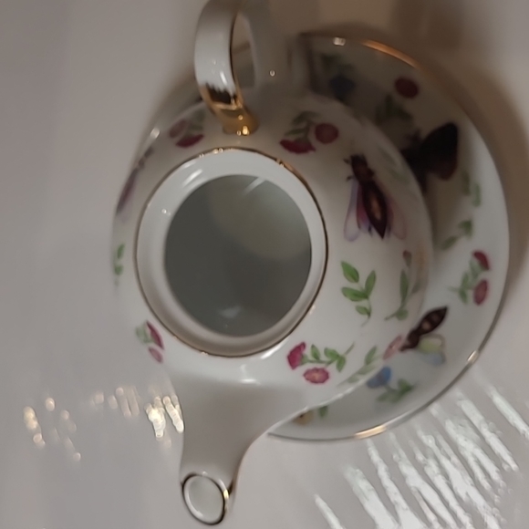 Adeline porcell Anafine tea for one set teacup and saucer and pot - Picture 3 of 10